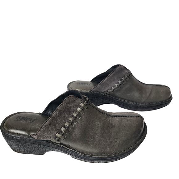 Born Ellendale Mules Womens Size 8-9 Gray Leather Sandals/Clog Slip On Shoes - Picture 1 of 9